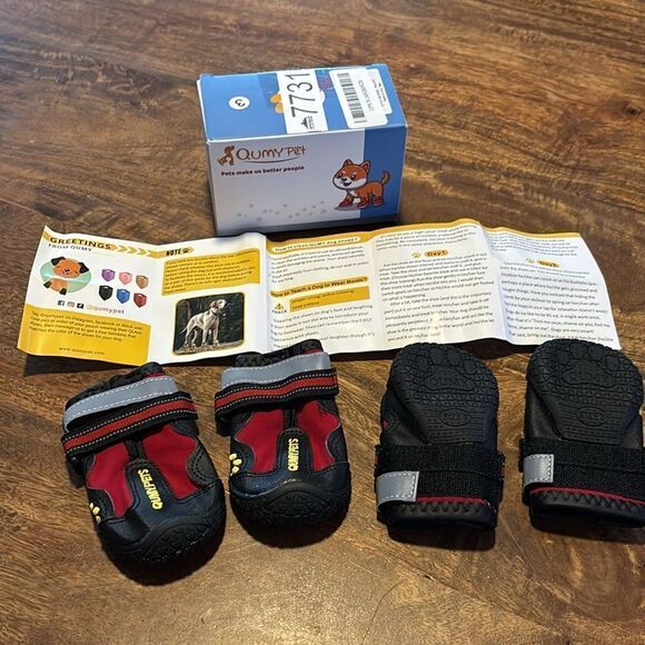 COPY - QUMY Dog Boots & Paw Protectors for Snow, Hot Pavement, Rain, Anti Slip 8 - Picture 7 of 9